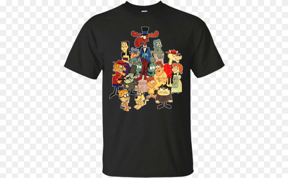 Rocky And Bullwinkle Custom Ultra Cotton T Shirt Hearthstone Shirt, Clothing, T-shirt, Person Png Image