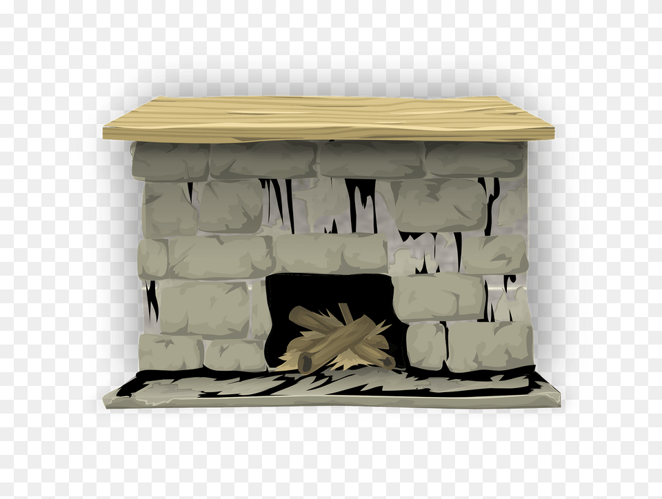Rocky Grey Narrow Hole Fireplace Clipart, Indoors, Architecture, Building, Countryside Png