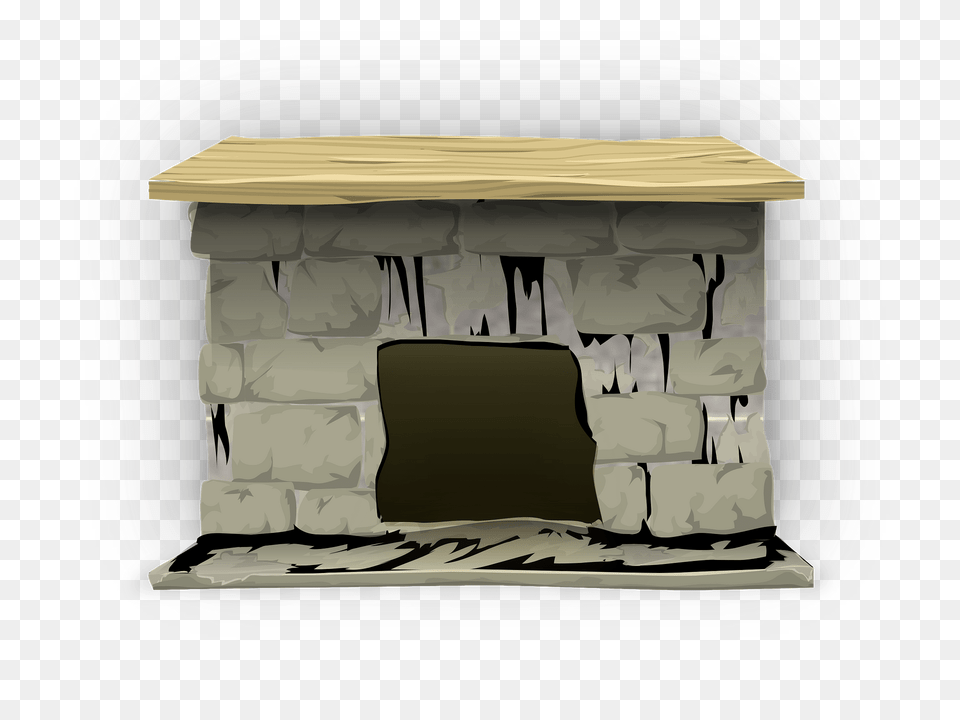 Rocky Grey Wide Hole Fireplace Clipart, Architecture, Building, Countryside, Hut Free Png