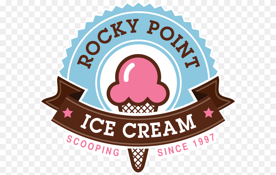 Rocky Point Ice Cream Ice Cream Logo, Dessert, Food, Ice Cream, Baby Free Transparent Png