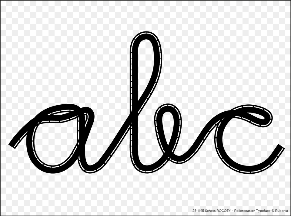 Rocoty Rollercoaster Letters Calligraphy, Gray Free Transparent Png