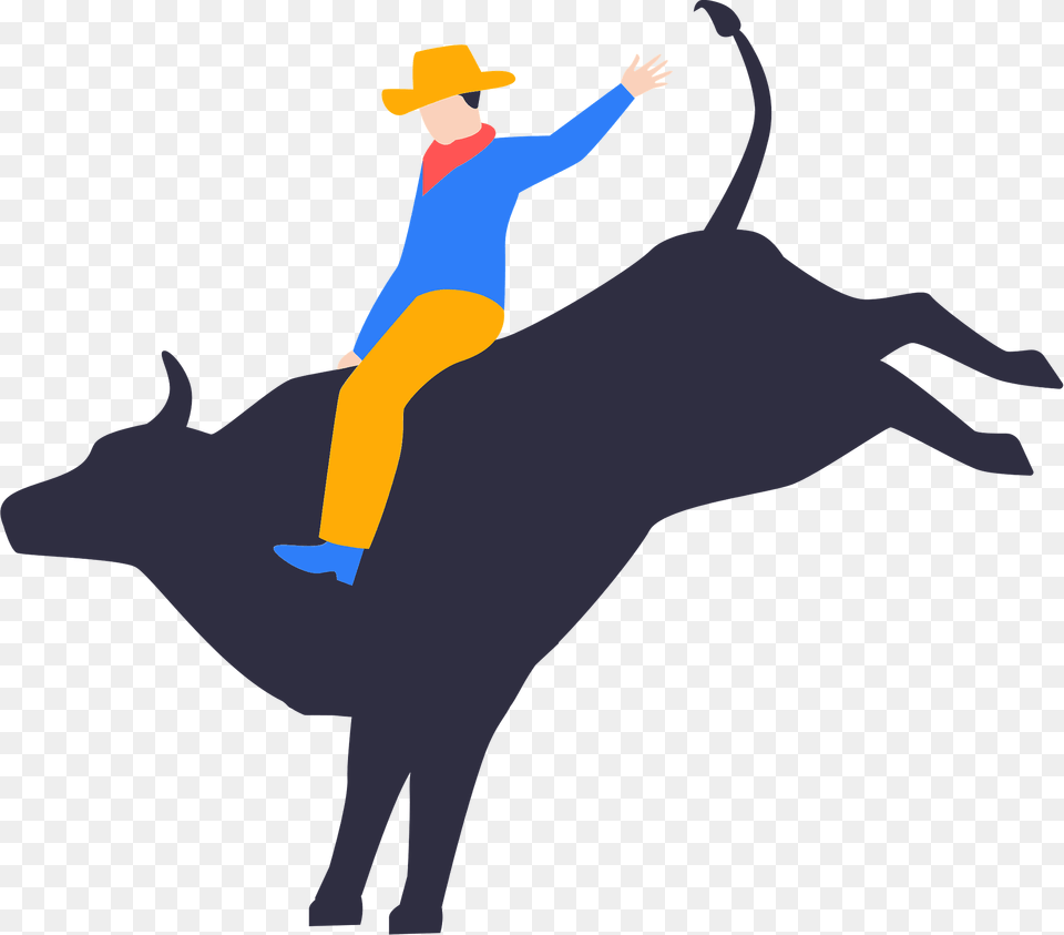 Rodeo Clipart, Animal, Bull, Mammal, Person Free Transparent Png