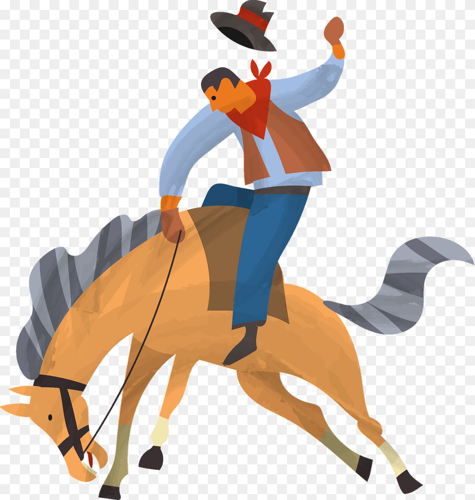 Rodeo Clipart, Clothing, Hat, Person, Animal Png