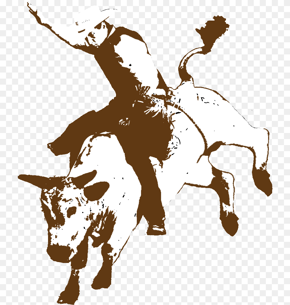 Rodeo Cowboy Bucking Bull Bull Riding Rodeo, Animal, Mammal, Person, Man Free Transparent Png