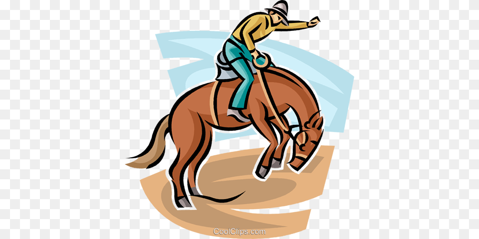 Rodeo Rider Royalty Vector Clip Art Illustration, Person, Animal, Mammal, People Png Image