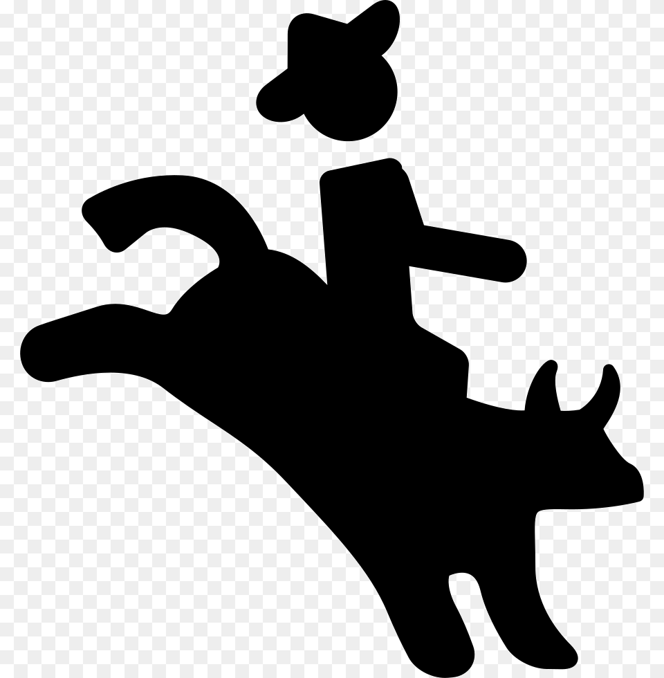 Rodeo Silhouette Icon, Clothing, Hat, Cowboy Hat, Animal Png