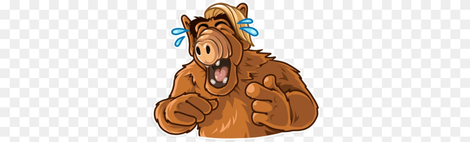 Rofl Ayuhk Alf Lol Funnily Amusingly Fun Funashell Alf Sticker Telegram, Animal, Baby, Mammal, Person Png Image