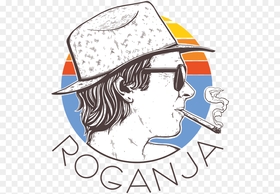 Roganja Logo Prime White Outline Illustration, Clothing, Hat, Adult, Male Free Png