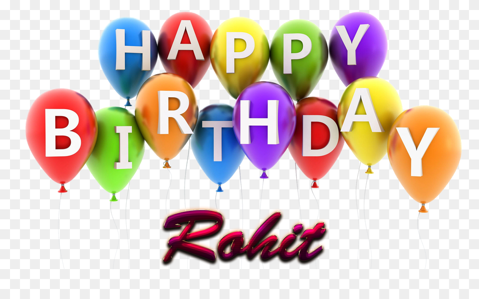 Rohit Happy Birthday Balloons Name, Balloon, People, Person Free Png Download