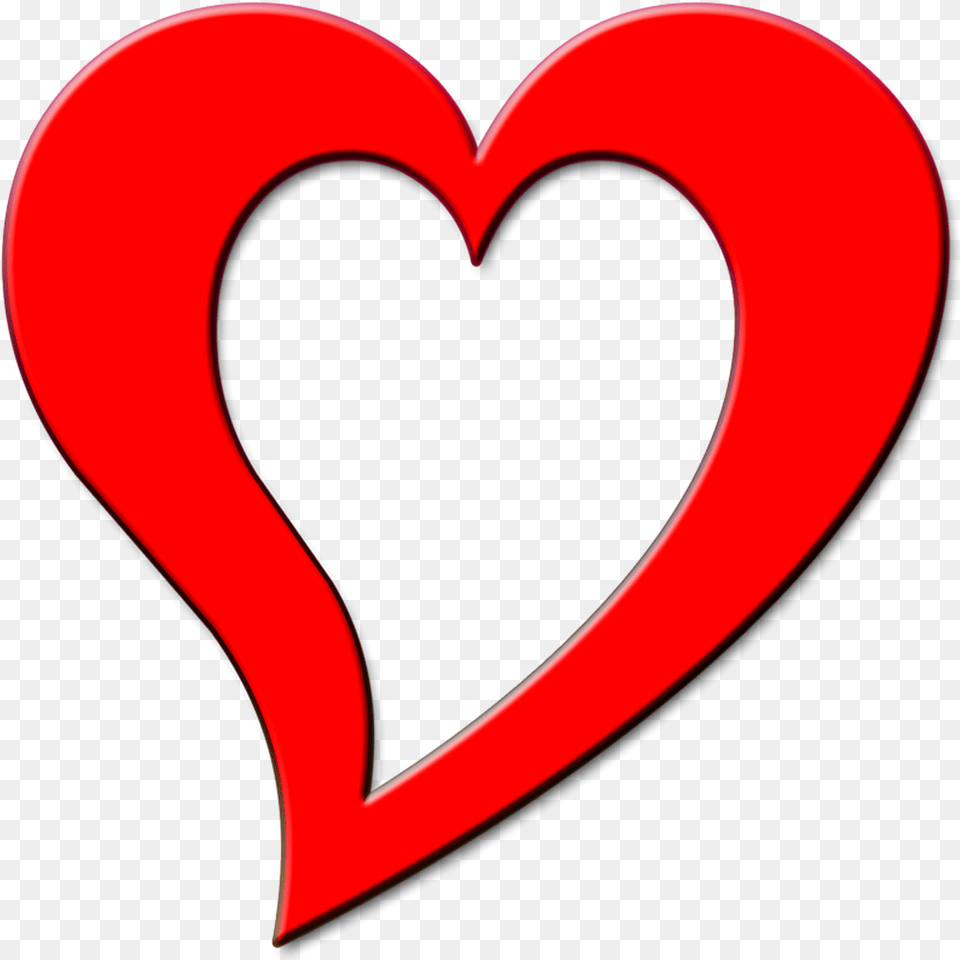 Rojo Corazn Contorno El Amor San Valentn Contorno De Corazon, Heart, Appliance, Blow Dryer, Device Free Transparent Png