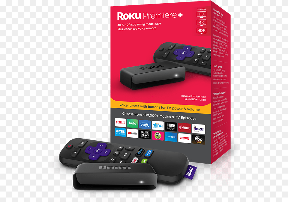 Roku Premiere Plus 2018, Electronics, Advertisement, Remote Control Free Transparent Png