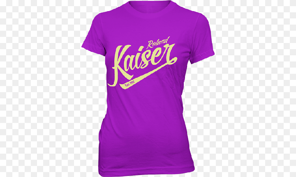 Roland Kaiser Girlie T Shirt College Logo Shirt, Clothing, Purple, T-shirt Free Png Download