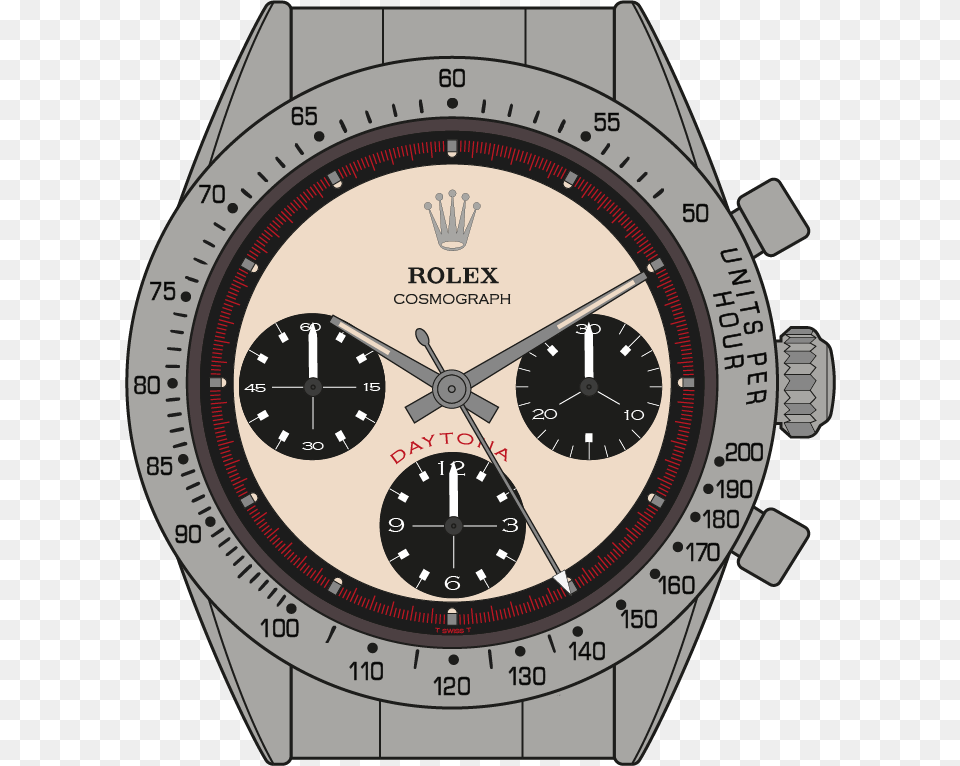 Rolex Cosmograph 6239 Paul Newman Dial Illustration Daytona Paul Newman, Arm, Body Part, Person, Wristwatch Png Image