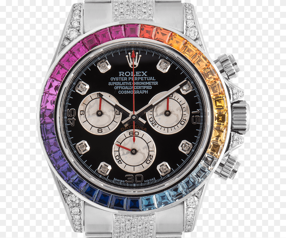Rolex Cosmograph Daytona In Steel Diamond Set With, Arm, Body Part, Person, Wristwatch Free Png Download
