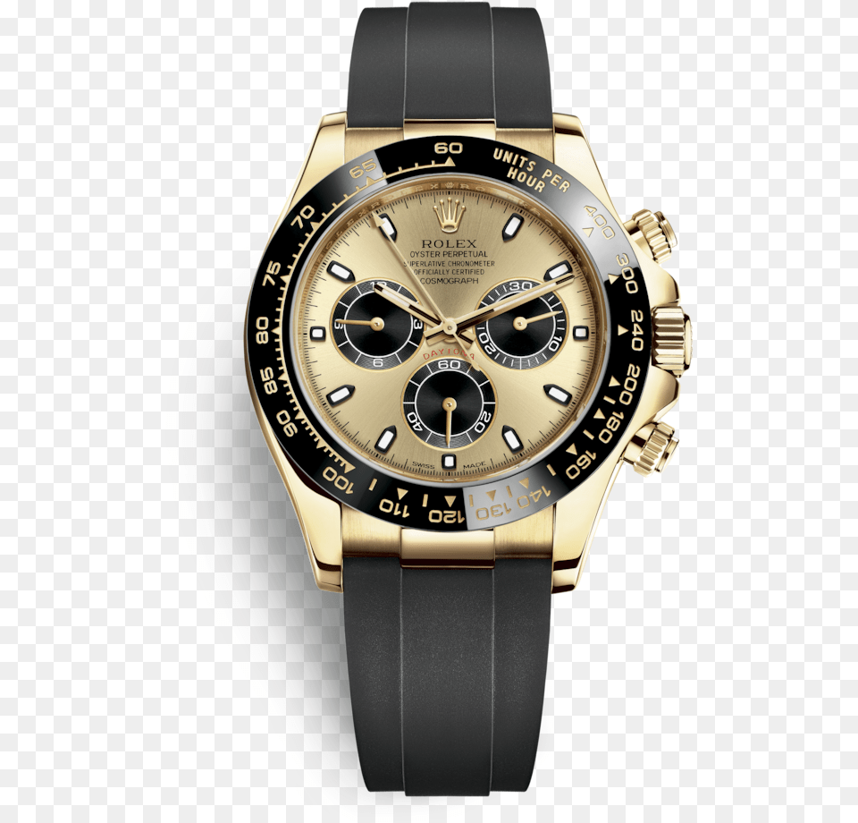 Rolex Cosmograph Daytona Watches Rolex Daytona Yellow Gold Rubber, Arm, Body Part, Person, Wristwatch Png Image