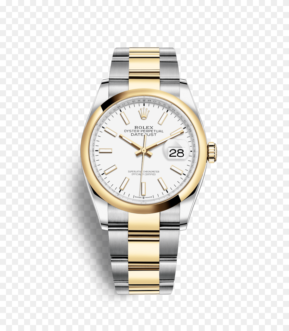 Rolex Datejust Stainless Steel Yellow Gold, Arm, Body Part, Person, Wristwatch Png Image