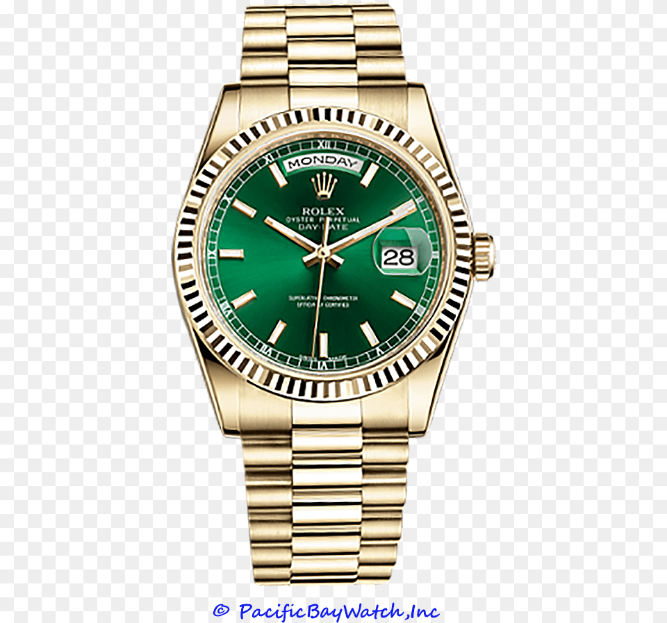 Rolex Day Date Green Dial Rolex Day Date Gold Green, Arm, Body Part, Person, Wristwatch Png Image