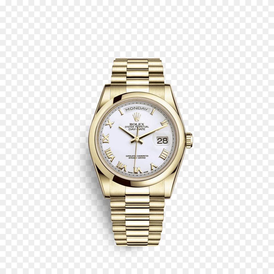 Rolex Day Date Watch Ct Yellow Gold, Arm, Body Part, Person, Wristwatch Free Png