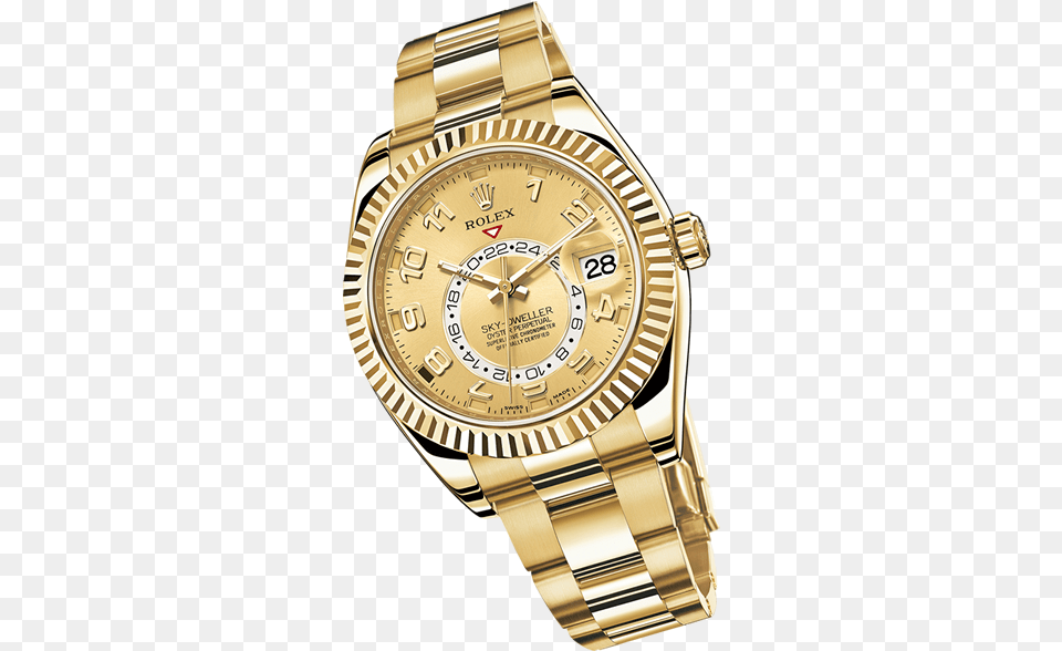 Rolex Image Yellow Gold Rolex Sky Dweller, Arm, Body Part, Person, Wristwatch Png