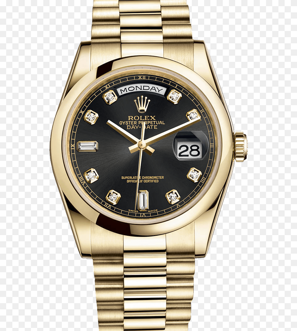 Rolex Rolex Day Date Gold With Diamonds, Arm, Body Part, Person, Wristwatch Free Transparent Png