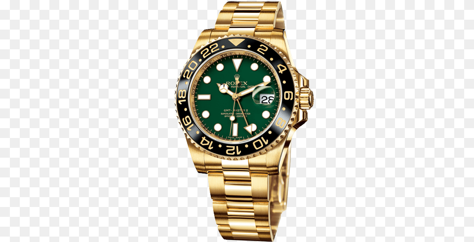 Rolex Submariner Gold Green Rolex Gmt Master 2 Green, Arm, Body Part, Person, Wristwatch Png Image