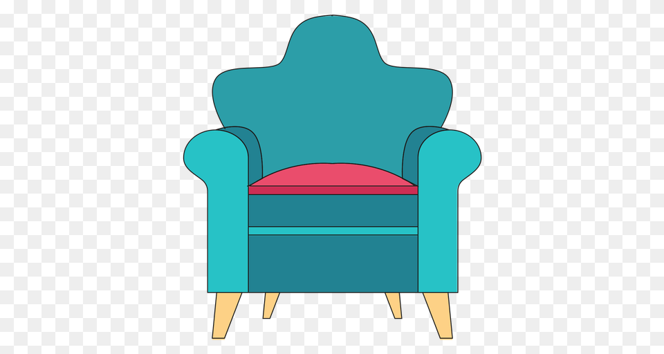 Rolled Arm Chair Cartoon, Furniture, Armchair Png