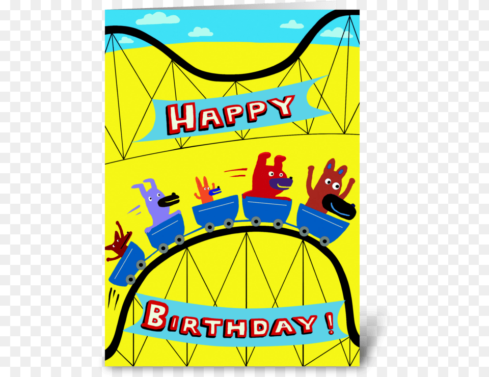 Roller Coaster Birthday Greeting Card Birthday Wishes Roller Coaster, Amusement Park, Fun, Roller Coaster, Advertisement Png Image