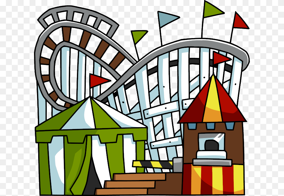 Roller Coaster Clip Art Image, Amusement Park, Fun, Roller Coaster, Bulldozer Free Transparent Png
