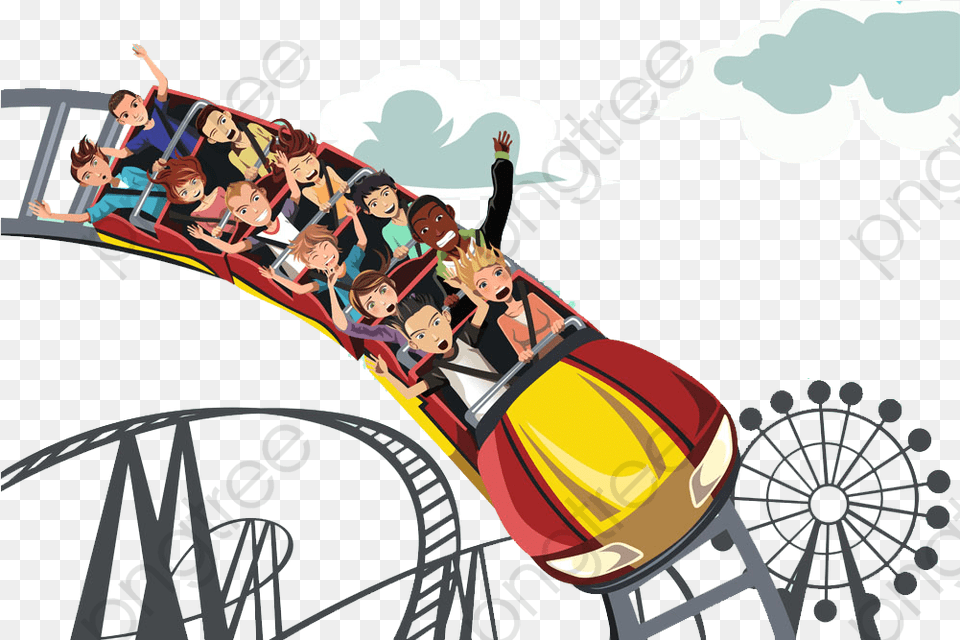 Roller Coaster Clip Art People Riding On A Roller Coaster Clipart, Amusement Park, Fun, Roller Coaster, Boy Png