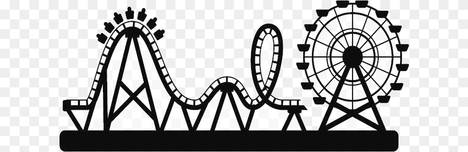 Roller Coaster Clipart Black And White Transparent Roller Coaster Clip Art, Amusement Park, Fun, Roller Coaster, Gate Png