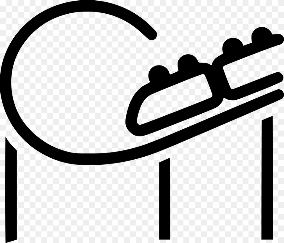 Roller Coaster Icon, Stencil, Smoke Pipe, Musical Instrument Free Png Download