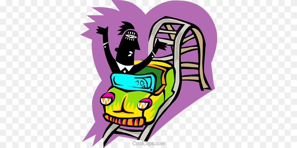 Roller Coaster Rider Royalty Vector Clip Art Illustration, Amusement Park, Fun, Roller Coaster, Baby Free Transparent Png