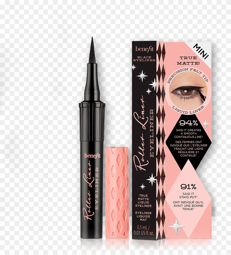 Roller Liner Liquid Eyeliner Travel Sized Mini Benefit Roller Liner Eyeliner, Cosmetics, Lipstick, Adult, Male Free Png