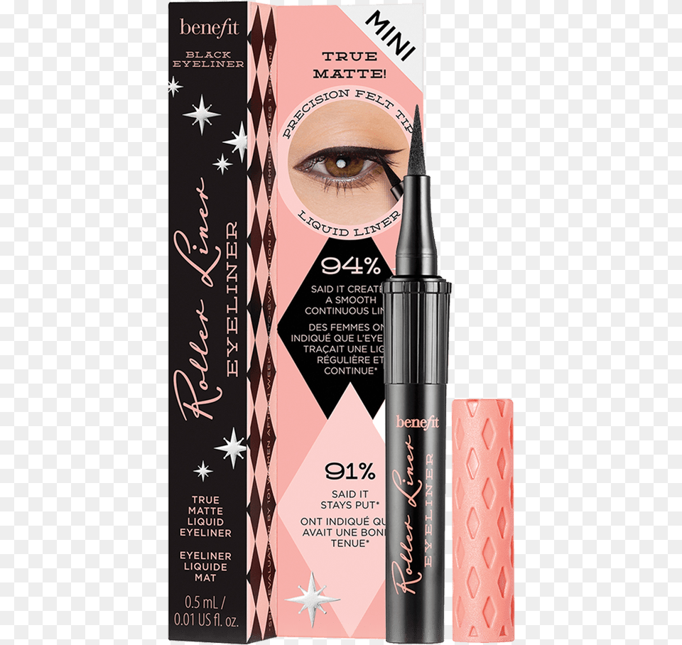 Roller Liner Mini Benefit Roller Liner Liquid Eyeliner, Cosmetics, Lipstick, Adult, Female Free Transparent Png