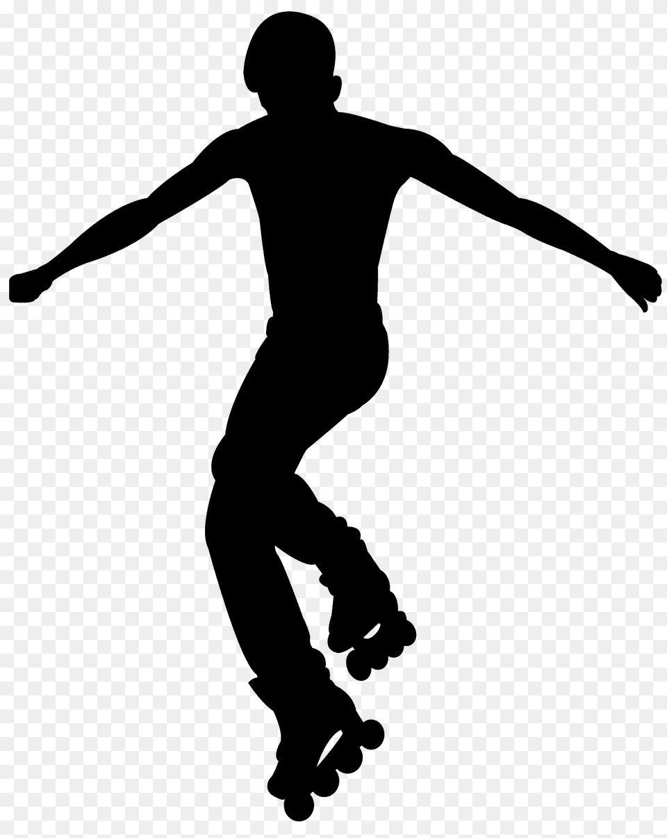 Roller Skate Silhouette, Adult, Male, Man, Person Free Png
