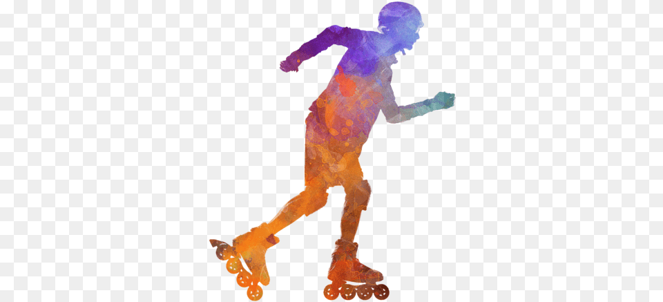 Roller Skater Inline 03 In Watercolor Inline Skates On Man, Art, Dancing, Leisure Activities, Person Free Transparent Png