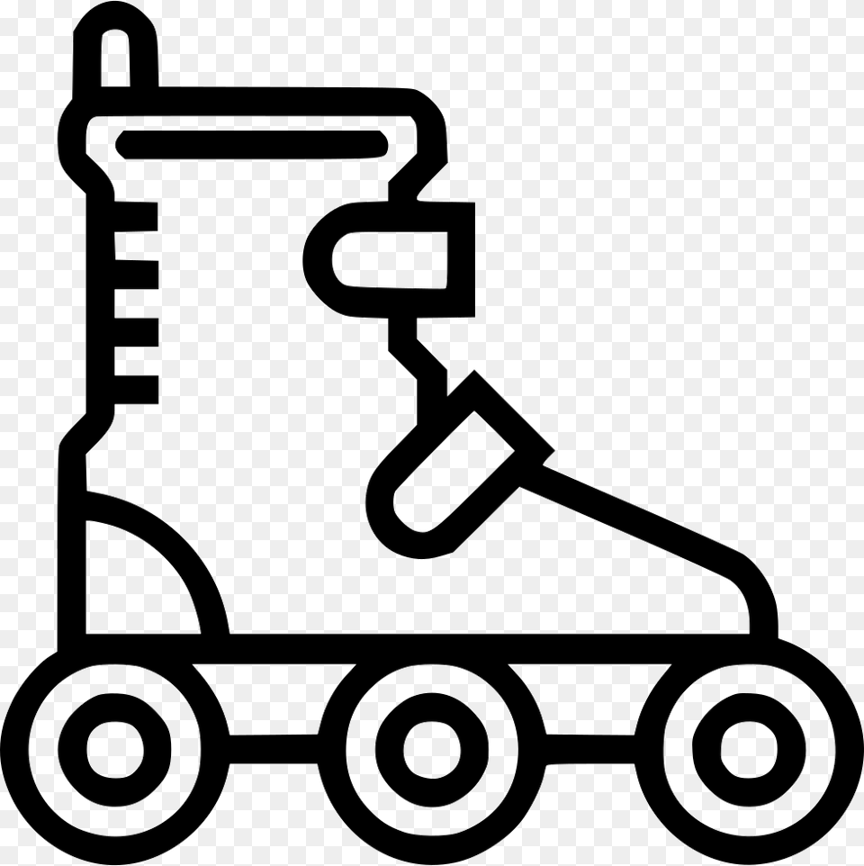 Roller Skates Rollerblades Clipart Black And White, Grass, Plant, Device, Lawn Free Png Download