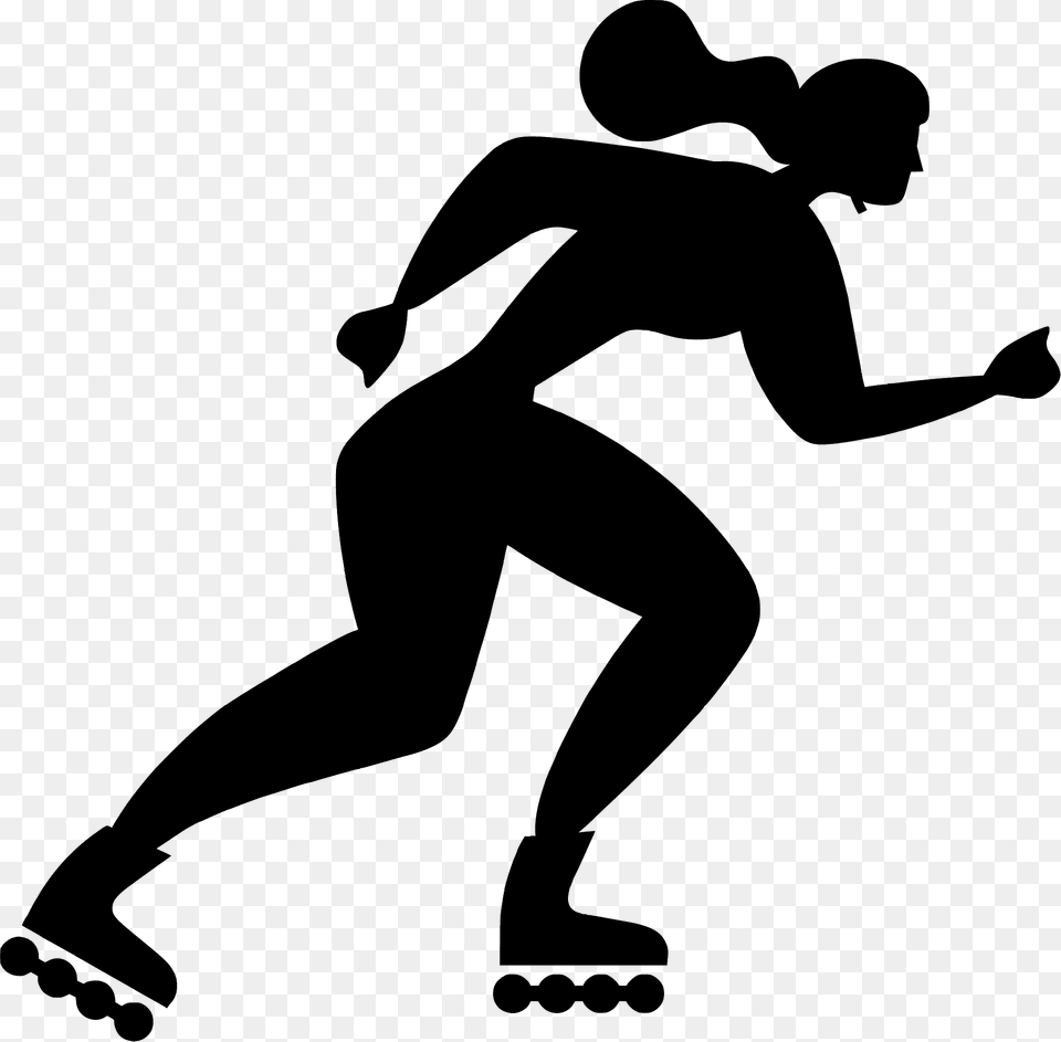 Roller Skating Silhouette, Person Free Png