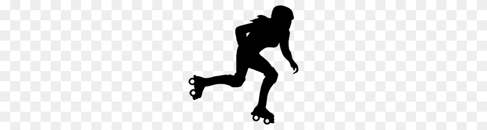 Roller Skating Silhouette Collection, Gray Free Transparent Png