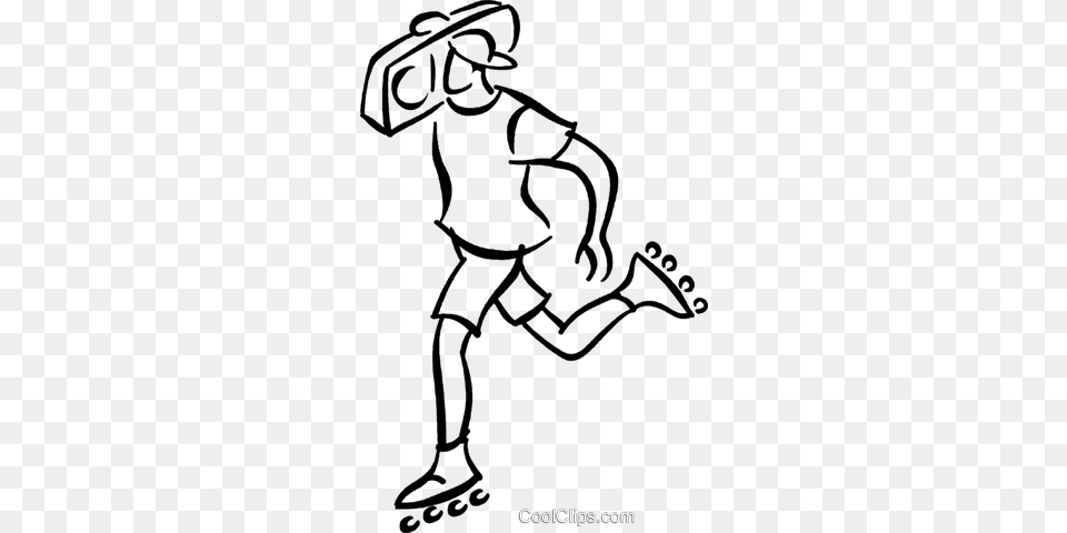 Rollerblading Royalty Vector Clip Art Illustration, People, Person, Nature, Outdoors Free Transparent Png