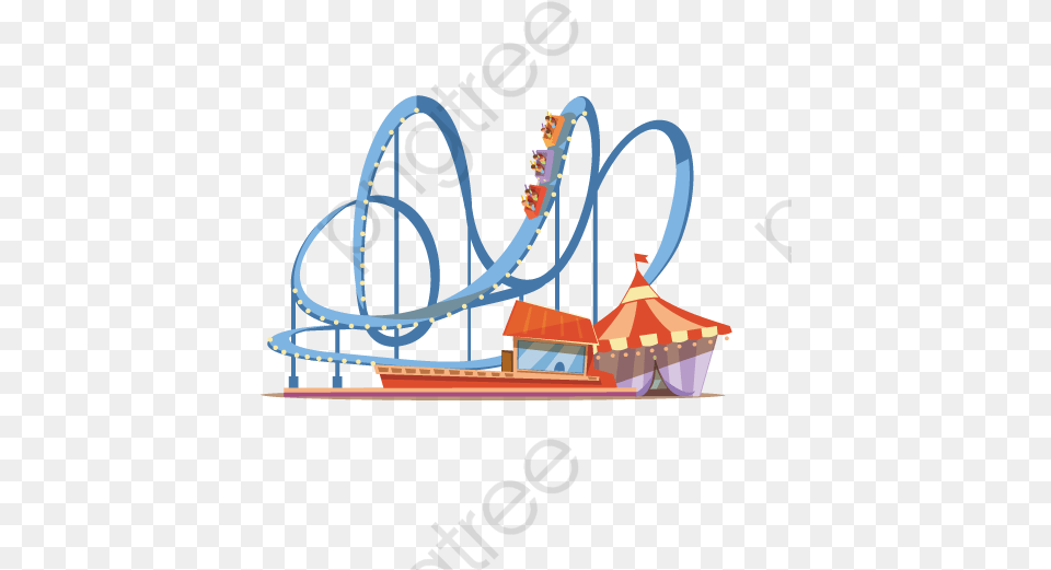 Rollercoaster Clipart Thrilling Roller Coaster, Amusement Park, Fun, Roller Coaster, Bulldozer Free Png Download