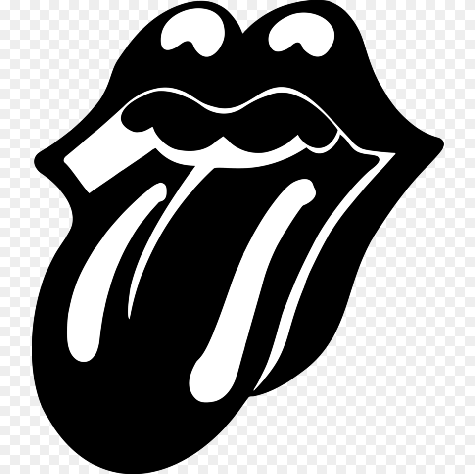 Rolling Stone Mouth Black Logo Rolling Stones Logo Black And White, Stencil Free Transparent Png