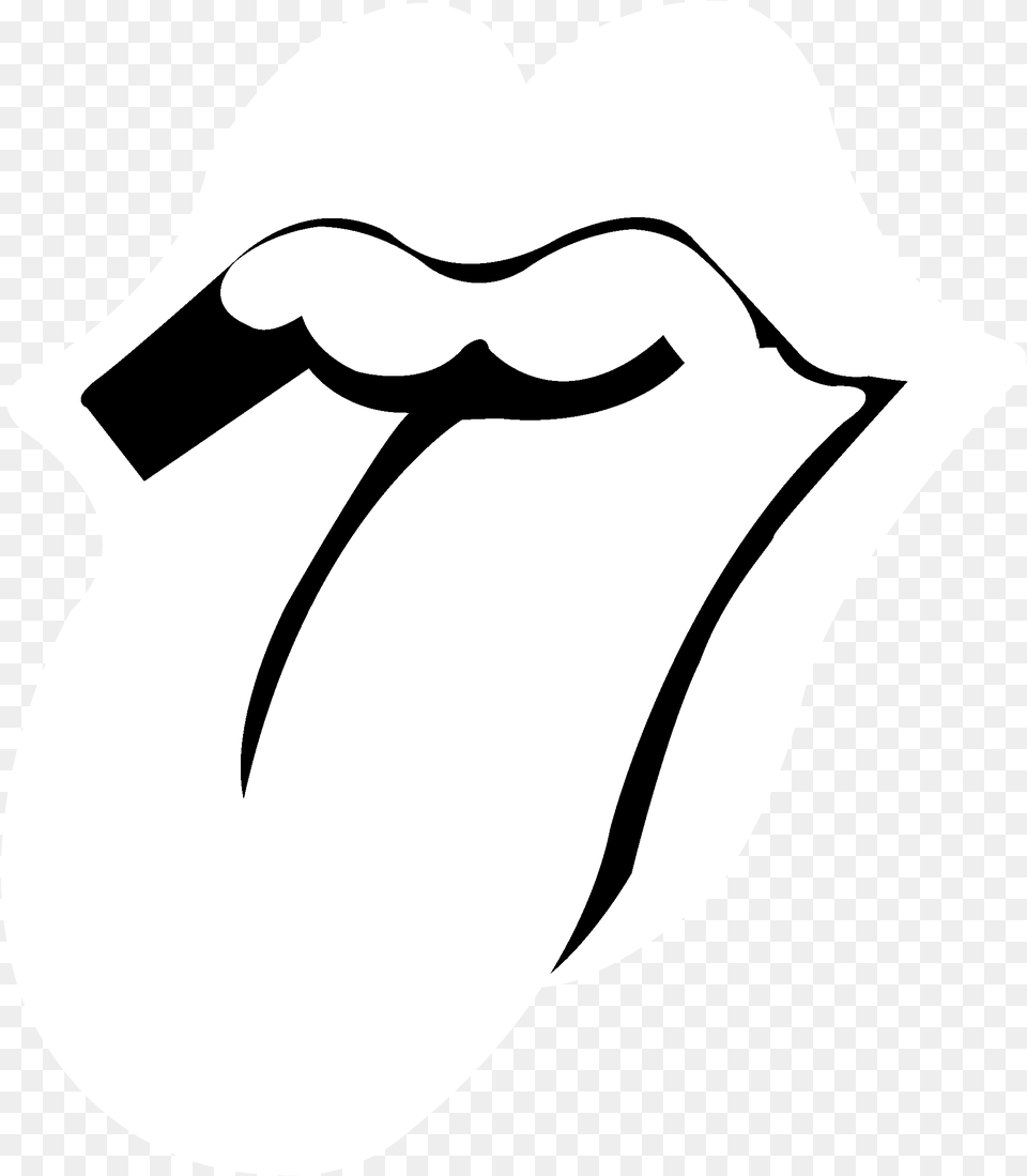 Rolling Stones Logo Black And White Rolling Stones, Body Part, Mouth, Person, Stencil Free Png