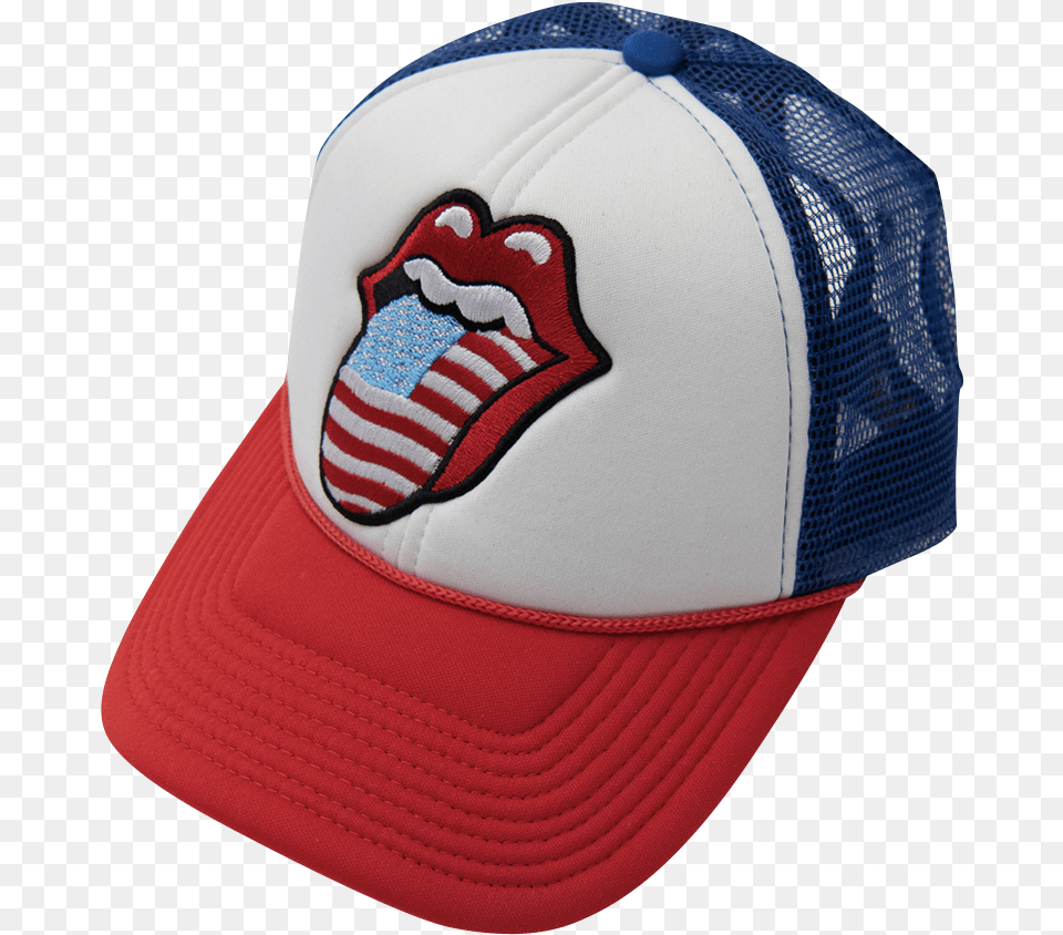 Rolling Stones Tongue Rolling Stones Trucker Hat, Baseball Cap, Cap, Clothing Png Image