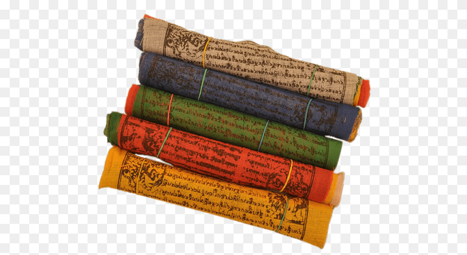 Rolls Of Buddhist Prayer Flags, Text Free Png Download