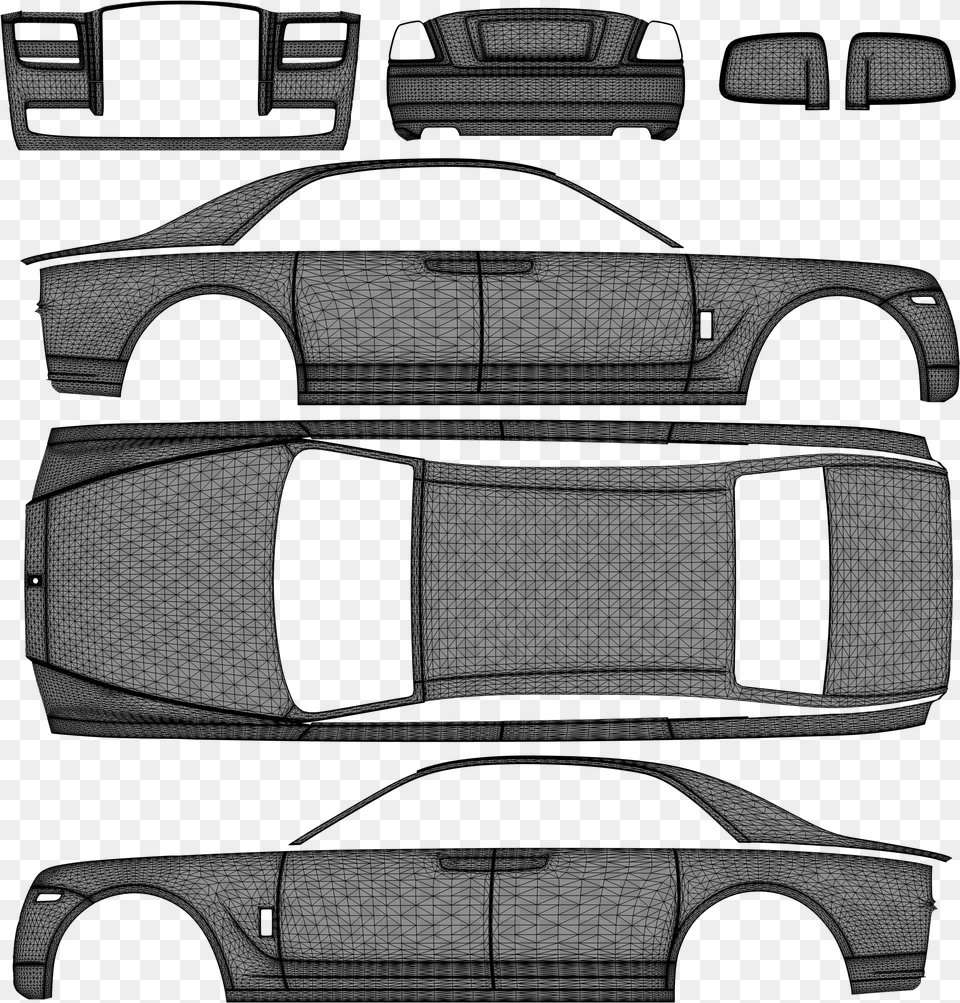 Rolls Royce Ghost Uv Map, Gray Free Png
