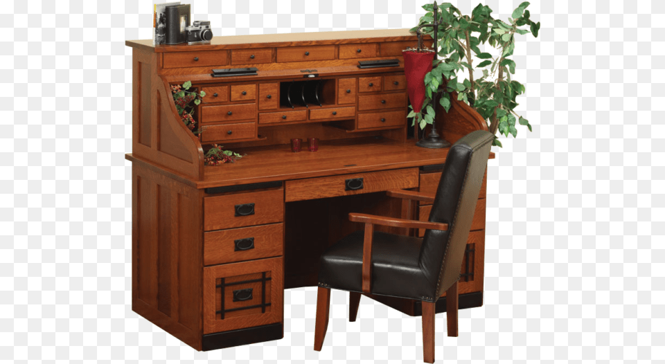 Rolltop Desk, Table, Furniture, Chair, Plant Png