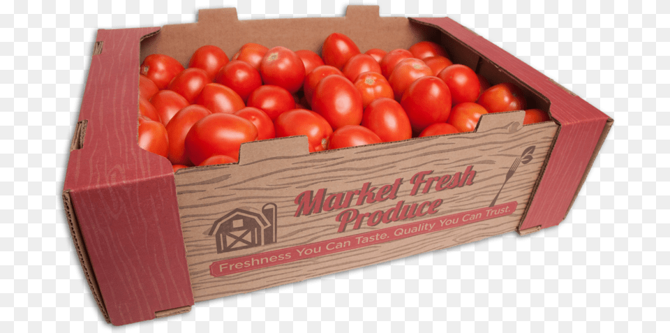 Roma Tomatoes No Background Plum Tomato, Box, Food, Plant, Produce Free Transparent Png