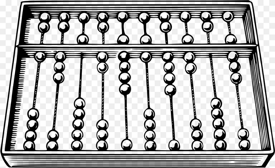 Roman Abacus Black And White Mathematics Counting, Gray Free Transparent Png