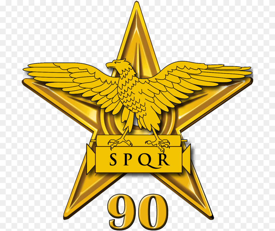 Roman Barnstar 90 One Year Clipart, Symbol, Logo, Badge, Animal Free Png Download